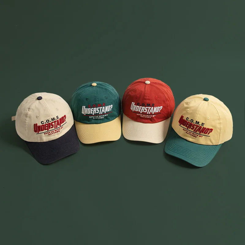Embroidered Color Block Baseball Cap | Adjustable Unisex Summer Hat