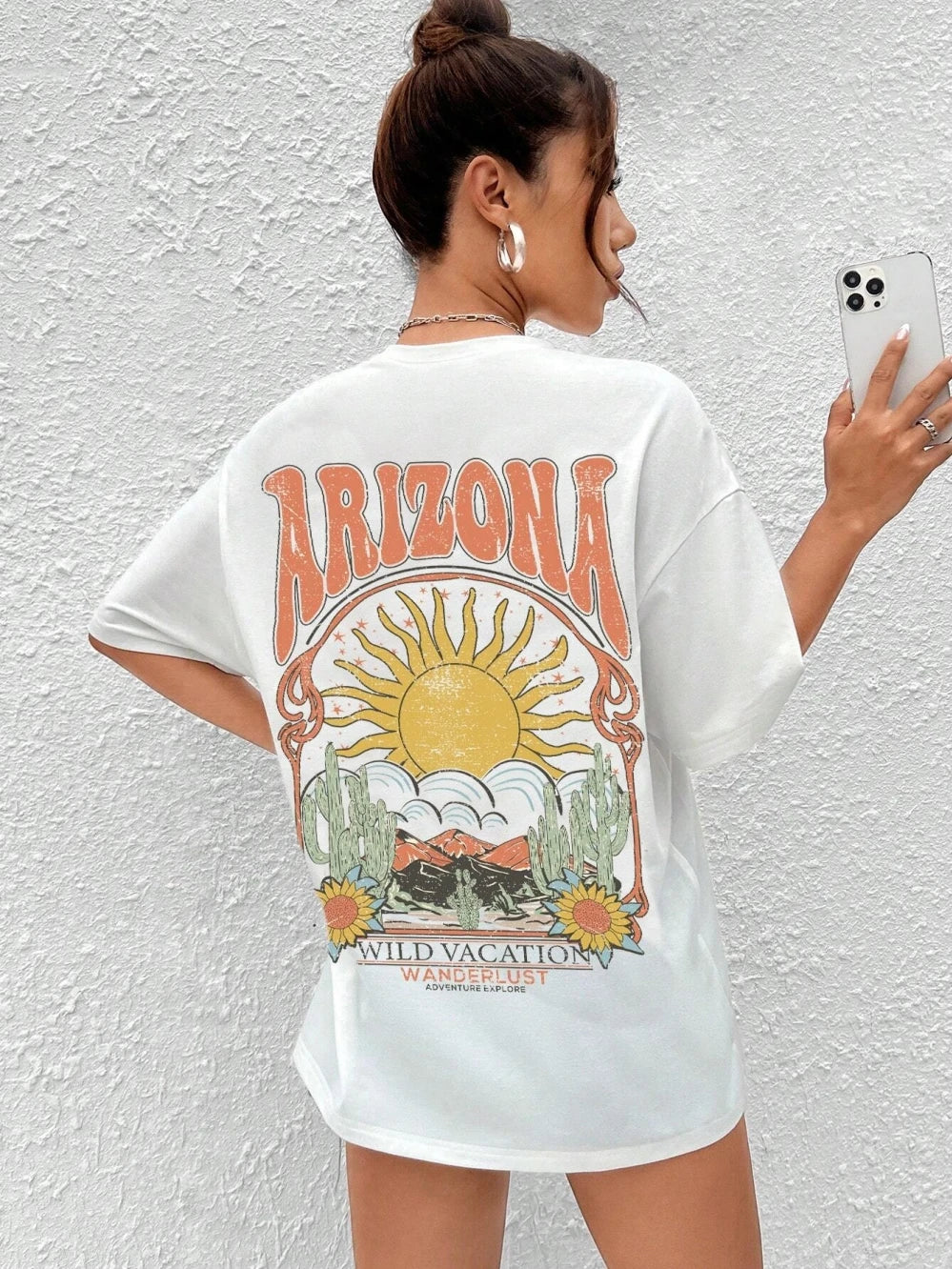 Women's Arizona Scenery Graphic T-Shirt – Harajuku Streetwear, 100% Cotton
