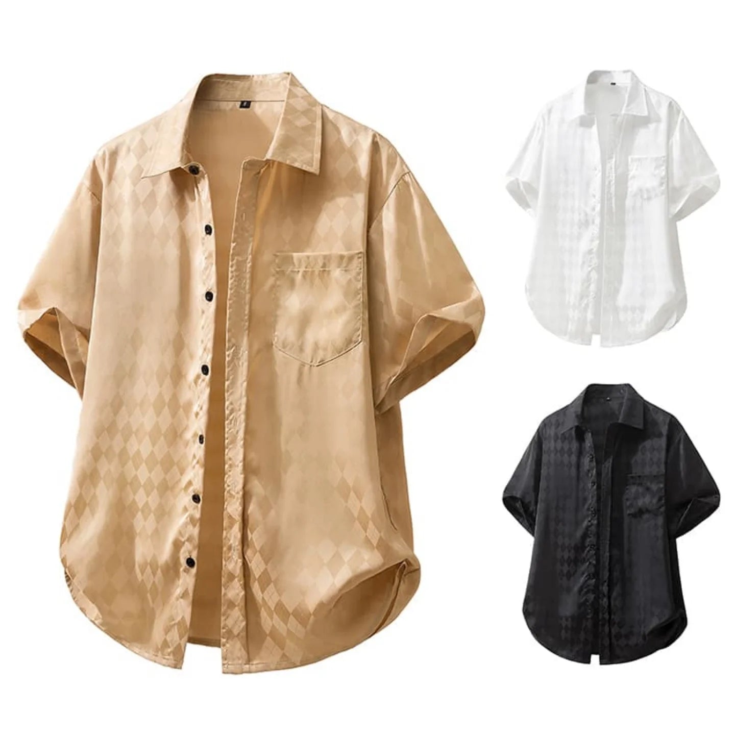 Men's Paisley Print Beach Shirt – Short Sleeve Button-Up Summer Top