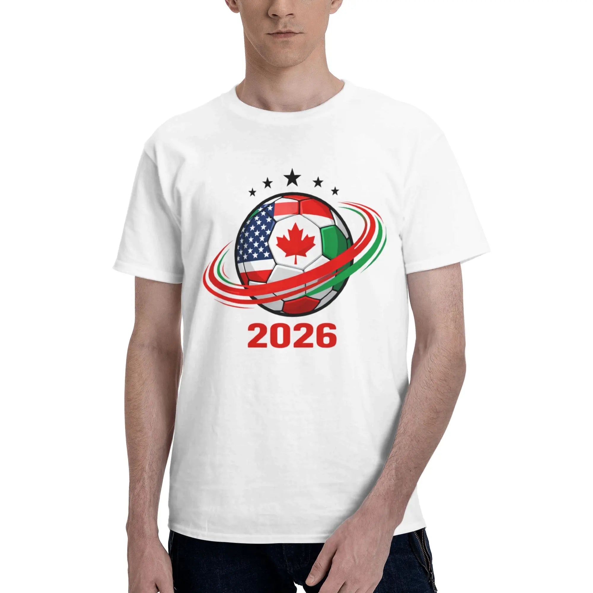 2026 FIFA World Cup T-Shirt | USA Canada Mexico Soccer Fan Tee | 100% Cotton Men's Casual