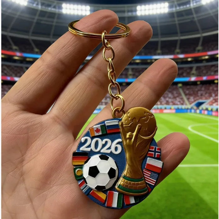 2026 FIFA World Cup Enamel Metal Keychain – UV Print Soccer Fan Souvenir