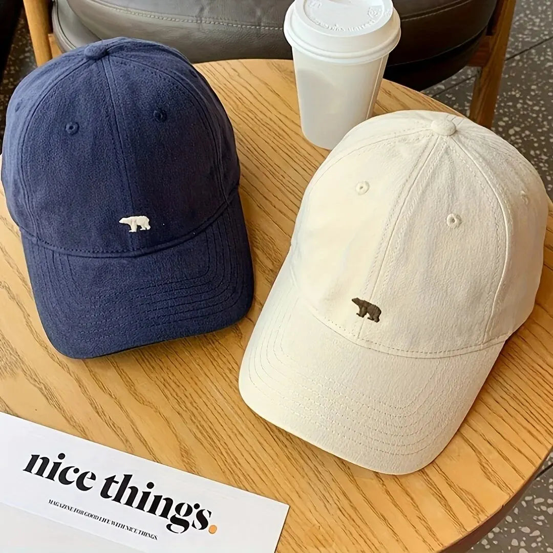 Bear Embroidered Cotton Baseball Cap