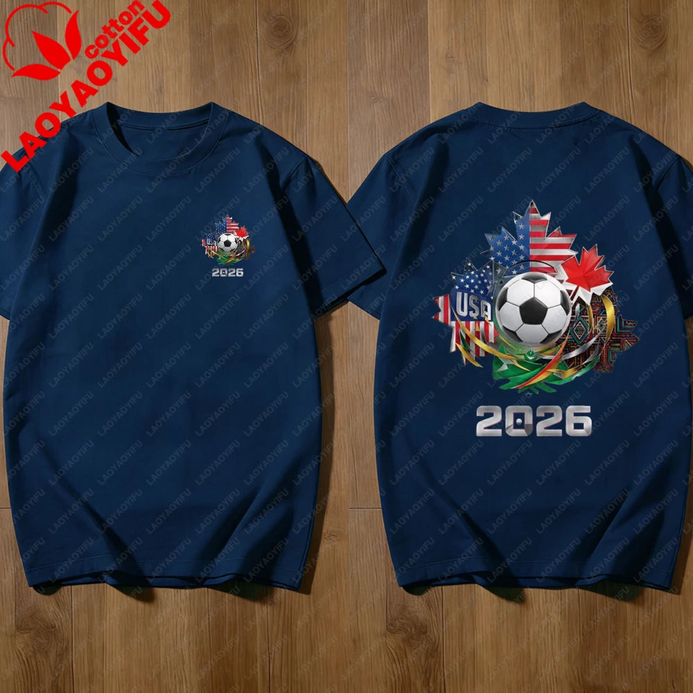 2026 FIFA World Cup T-Shirt – USA, Canada & Mexico Fan Tee | Cotton Graphic Top