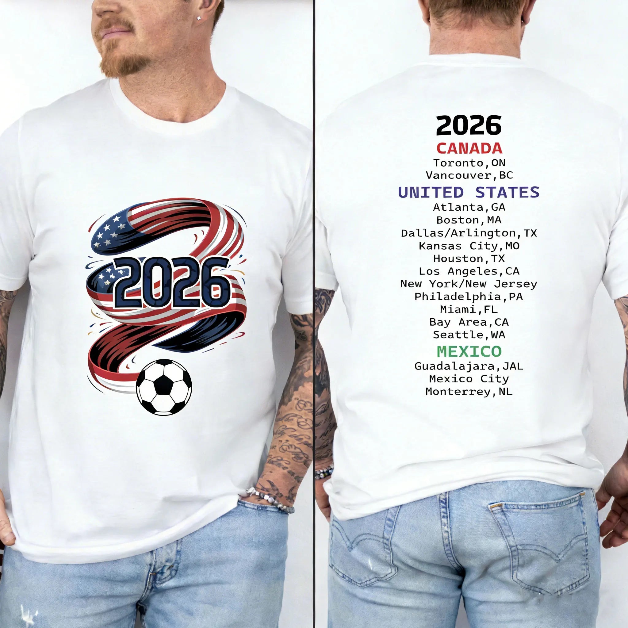2026 World Cup Host Cities T-Shirt | North America Soccer Fan Gift | Retro Graphic Tee