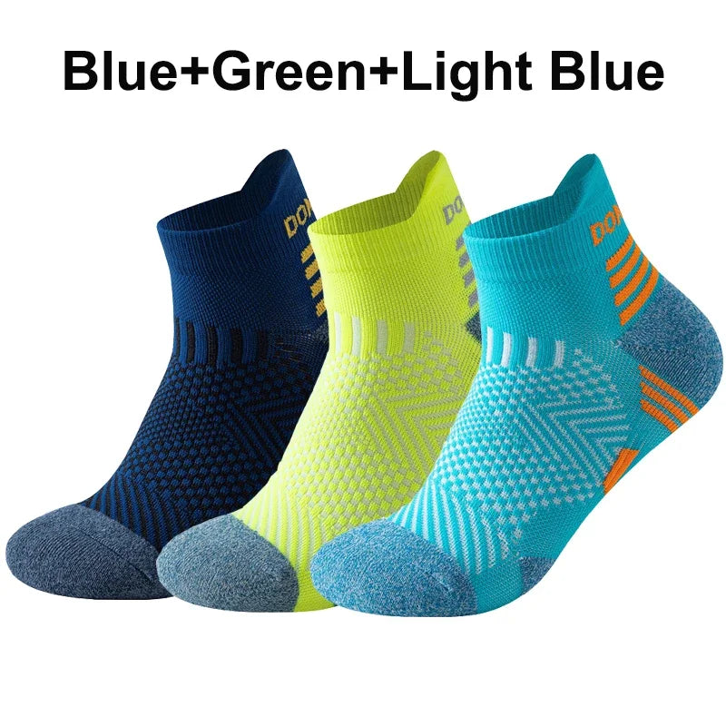 Marathon Running Socks – 3-Pack Cushioned Low-Cut Ankle Sport Socks