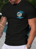 Men's Coconut Tree Graphic T-Shirt – Casual Summer Beach Tee