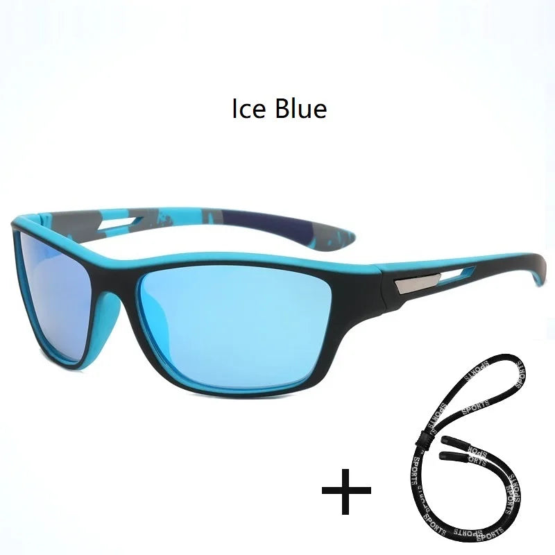 Fashion Sports Sunglasses with Chain | UV400 Mirror Lens, Unisex Retro Style