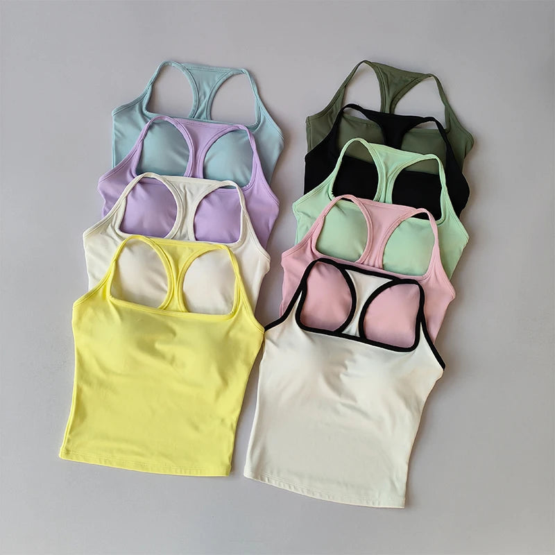 Women's Padded Sports Bra Vest – Shockproof Yoga & Pilates Top