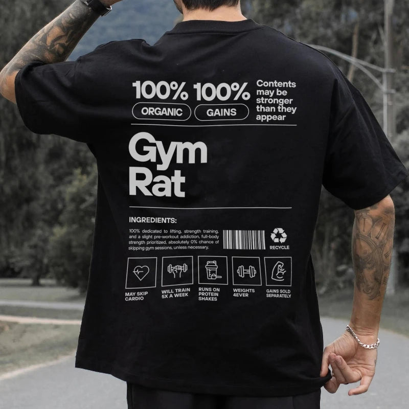 Dumbbell Graphic Gym T-Shirt – Cotton Training Tee for Men & Women