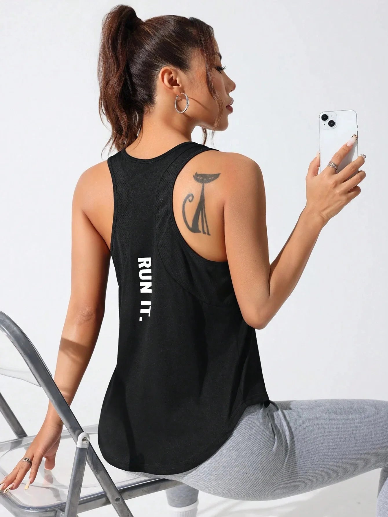 Women's Stitched Letters Quick-Dry Sports Vest