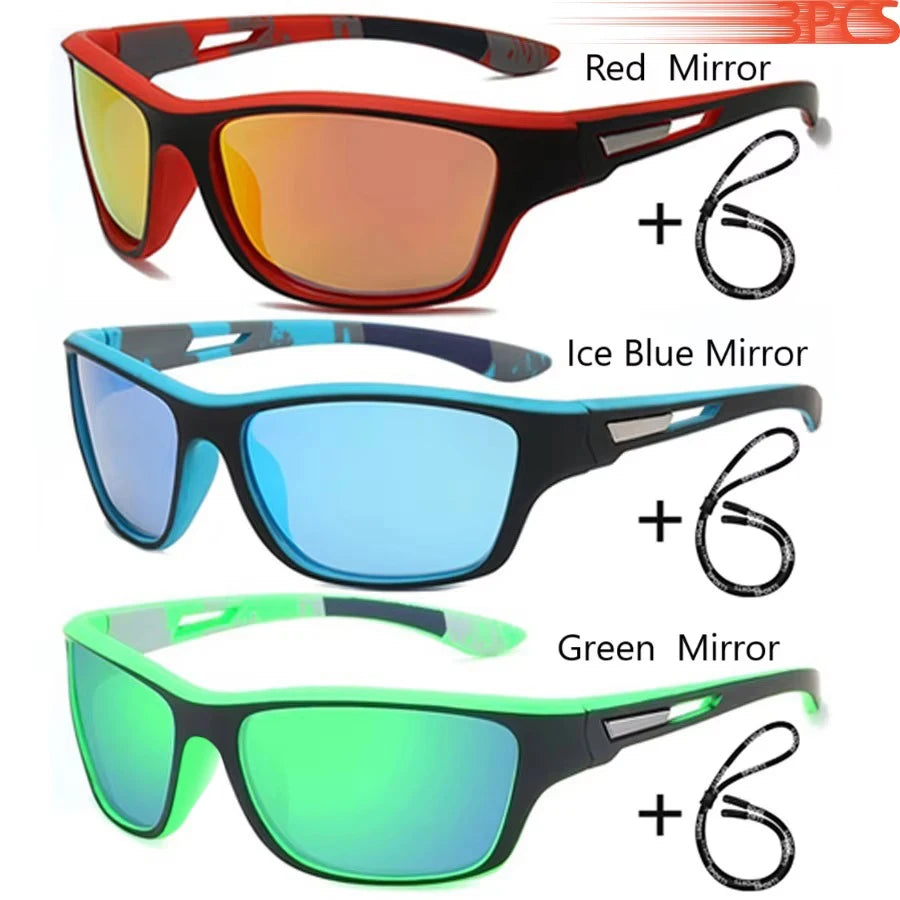 Fashion Sports Sunglasses with Chain | UV400 Mirror Lens, Unisex Retro Style
