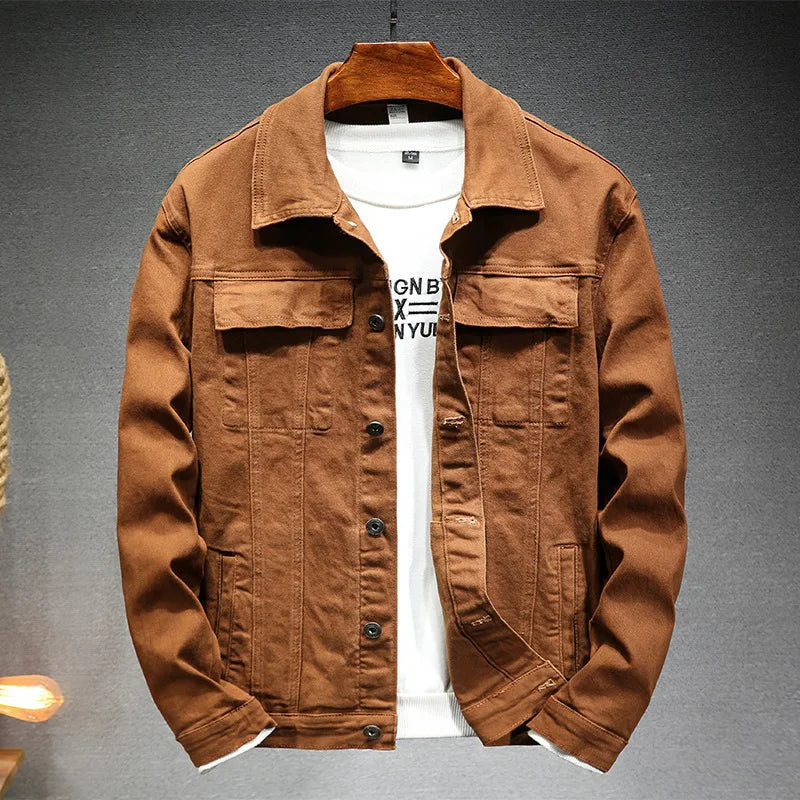 Men's Slim Fit Stretch Denim Jacket | Spring & Fall Outerwear