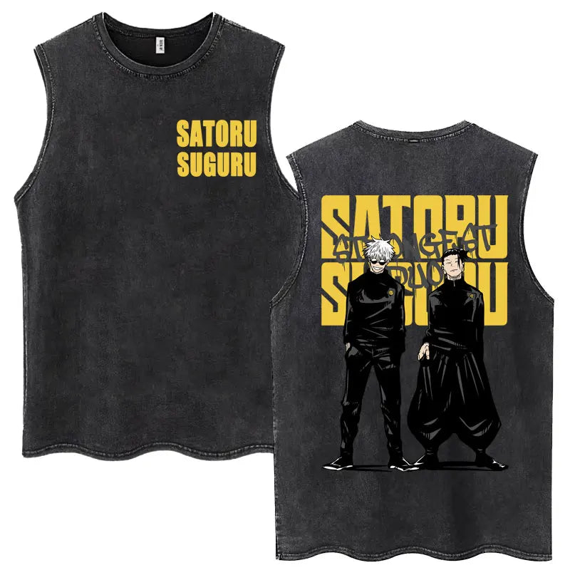 Jujutsu Kaisen Nanami Kento Anime Tank Top | Washed Graphic Sleeveless Tee
