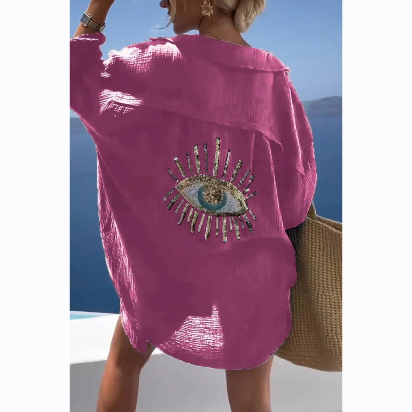 Women's White Bohemian Beach Cover-Up – Kaftan Sarong Swimsuit Tunic