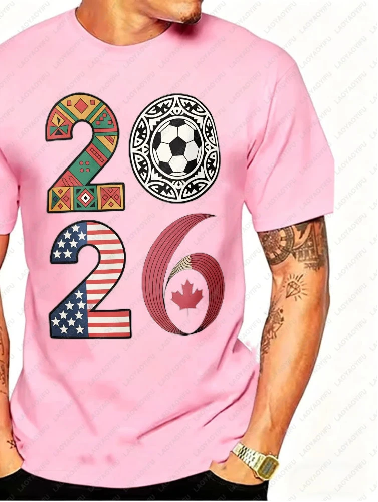 2026 World Cup Soccer Graphic Tee – USA, Canada & Mexico Cotton Shirt
