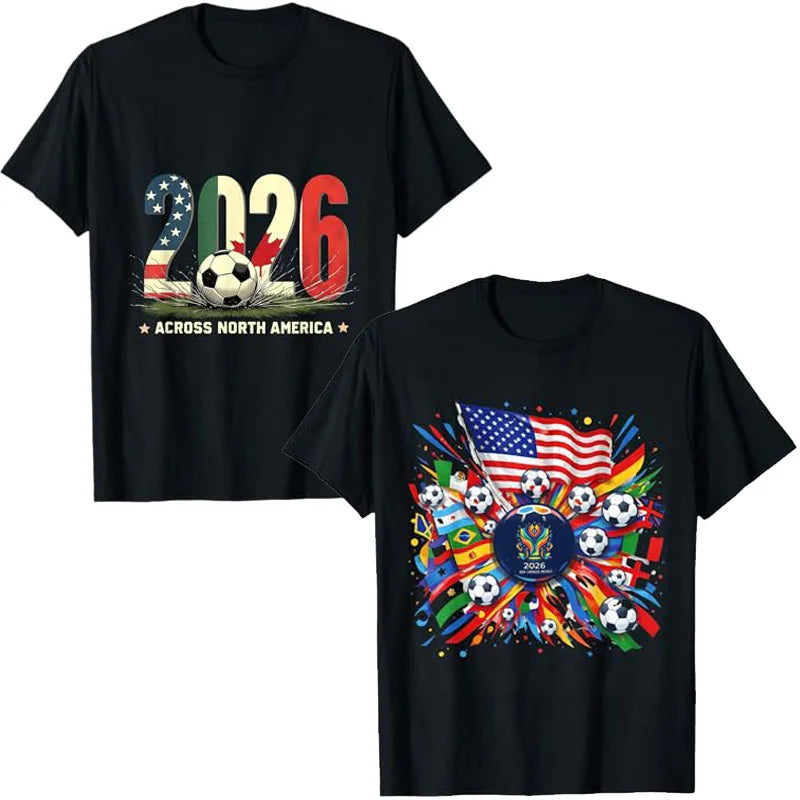 2026 World Cup Vintage Soccer T-Shirt | USA, Canada & Mexico Fan Jersey Tee