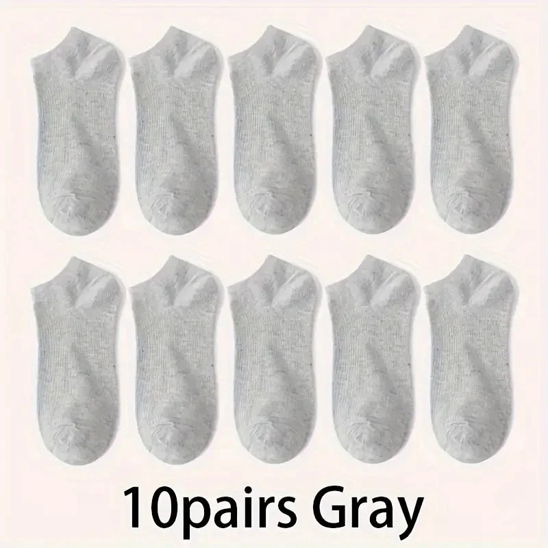 Unisex Comfort-Fit Ankle Socks – 5/10-Pack Breathable Lightweight Sports Socks