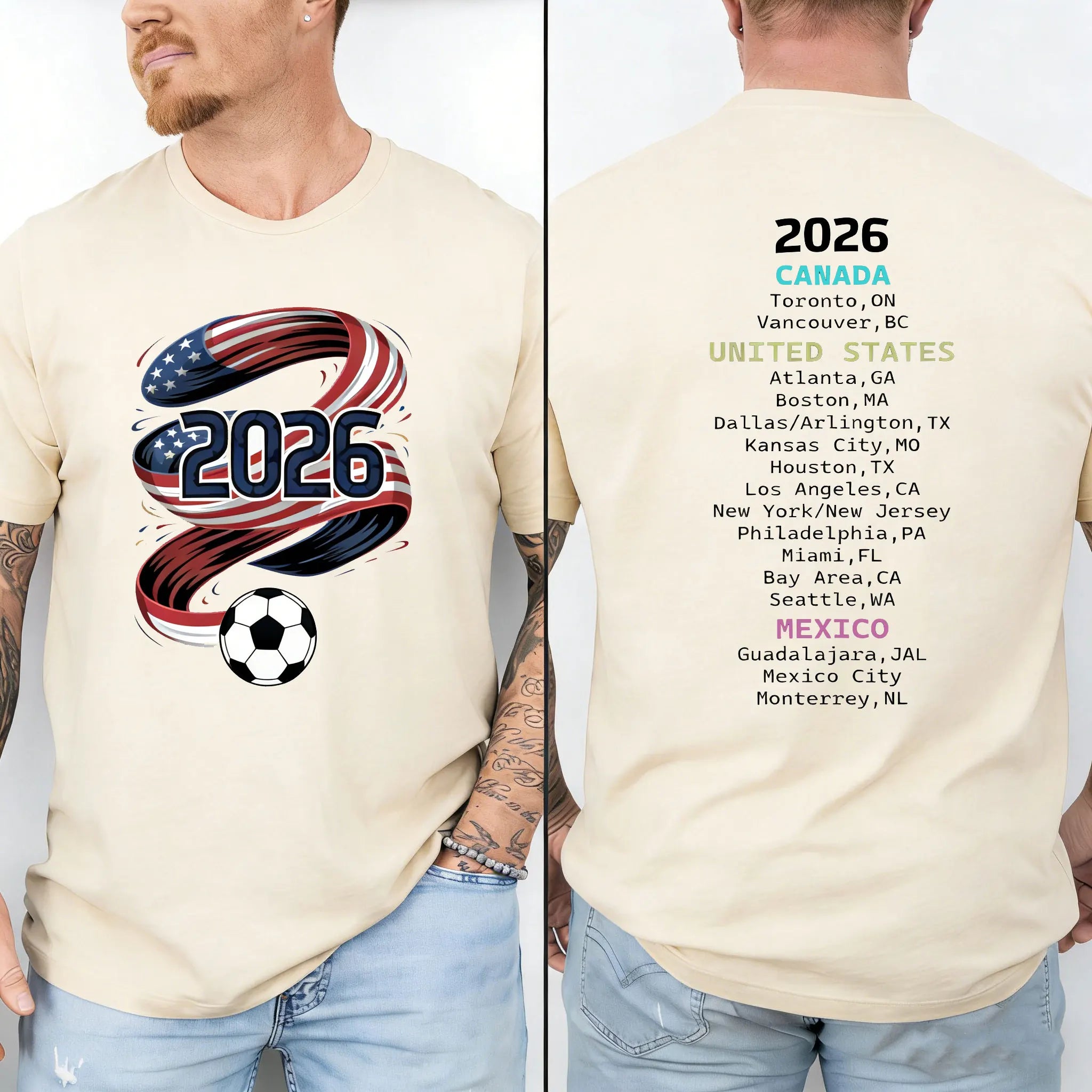 2026 World Cup Host Cities T-Shirt | North America Soccer Fan Gift | Retro Graphic Tee