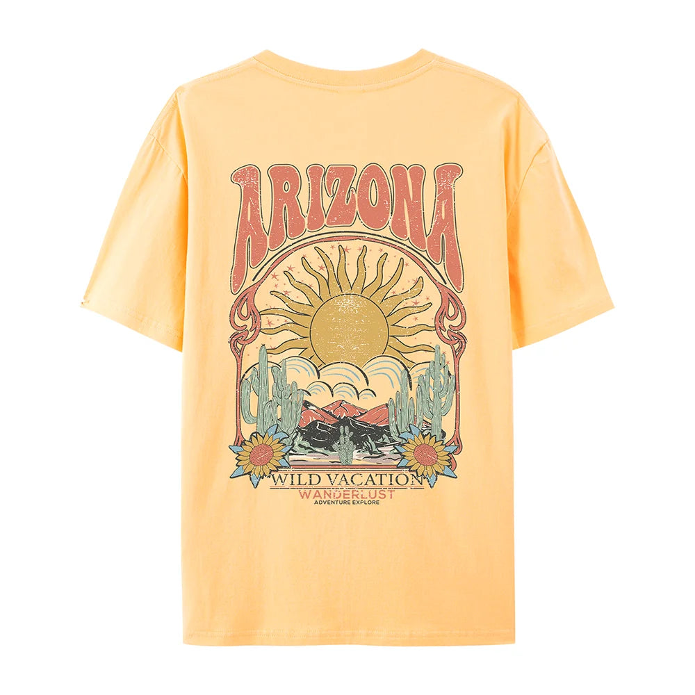 Women's Arizona Scenery Graphic T-Shirt – Harajuku Streetwear, 100% Cotton