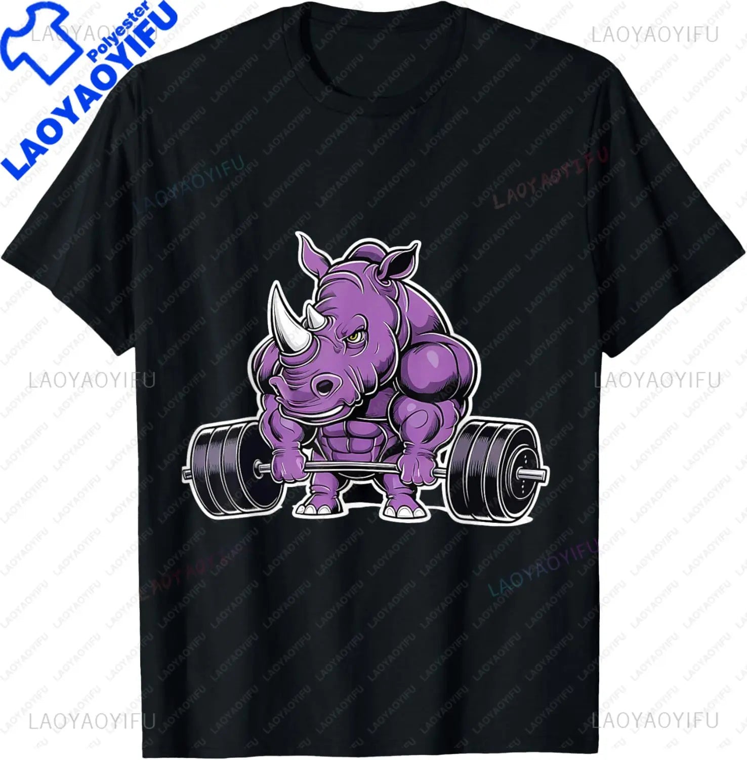 Rhino Gym Graphic T-Shirt – Men's Streetwear Fitness Tee