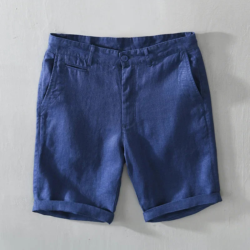 Men's Linen Beach Shorts | Smart Casual Knee-Length Shorts