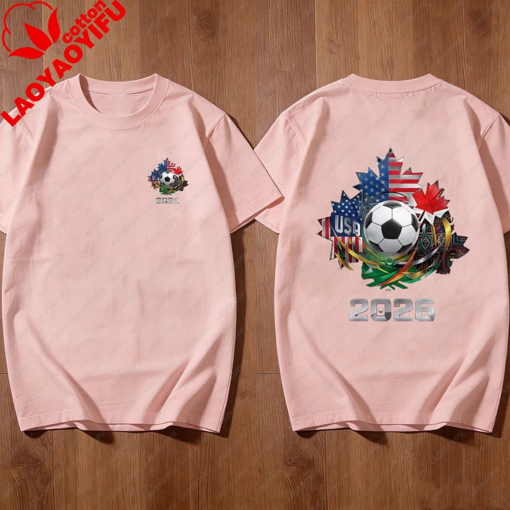 2026 FIFA World Cup T-Shirt – USA, Canada & Mexico Fan Tee | Cotton Graphic Top