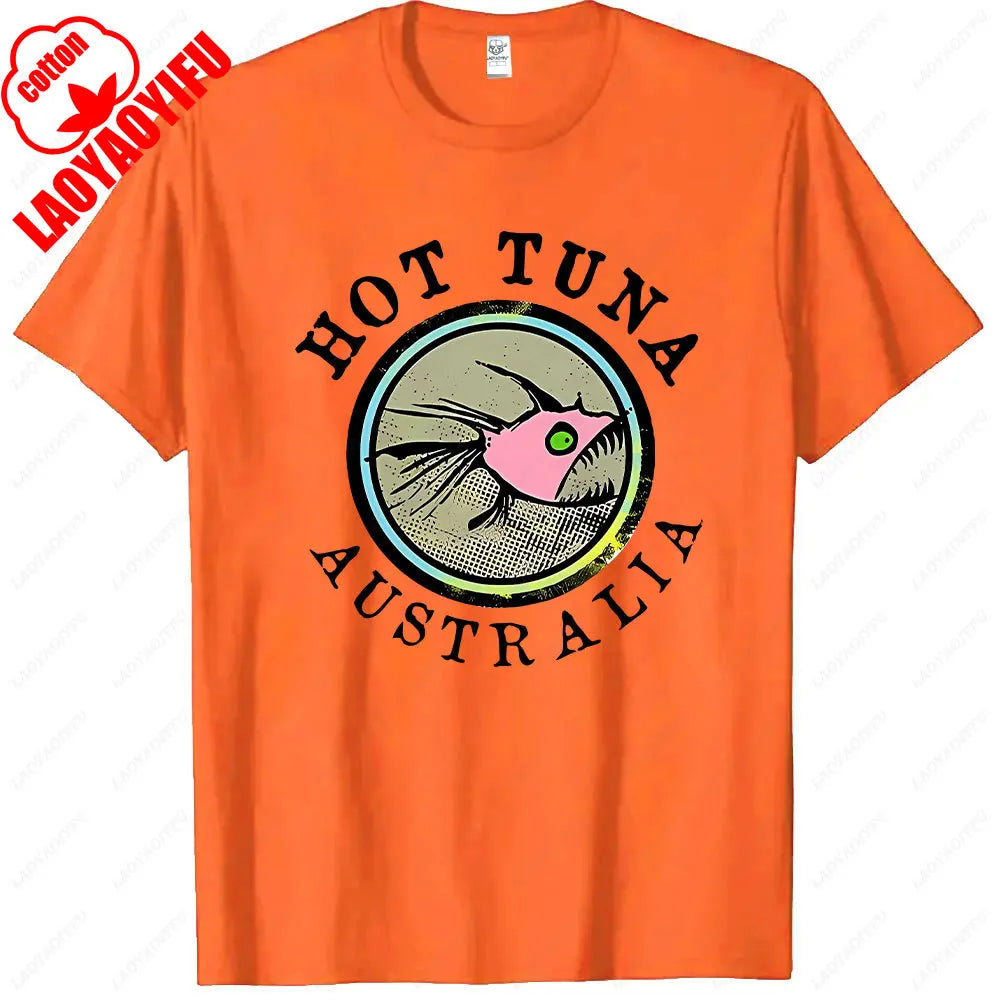 Men's Tuna Graphic Gym T-Shirt – Loose Breathable Casual Streetwear Tee