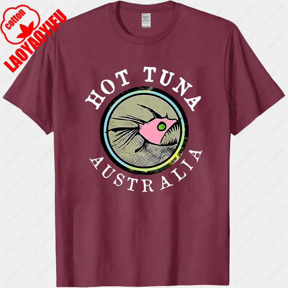 Men's Tuna Graphic Gym T-Shirt – Loose Breathable Casual Streetwear Tee