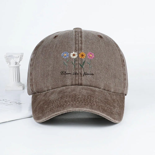 Daisy Floral Baseball Cap – Adjustable Unisex Sun Hat for Outdoor & Travel