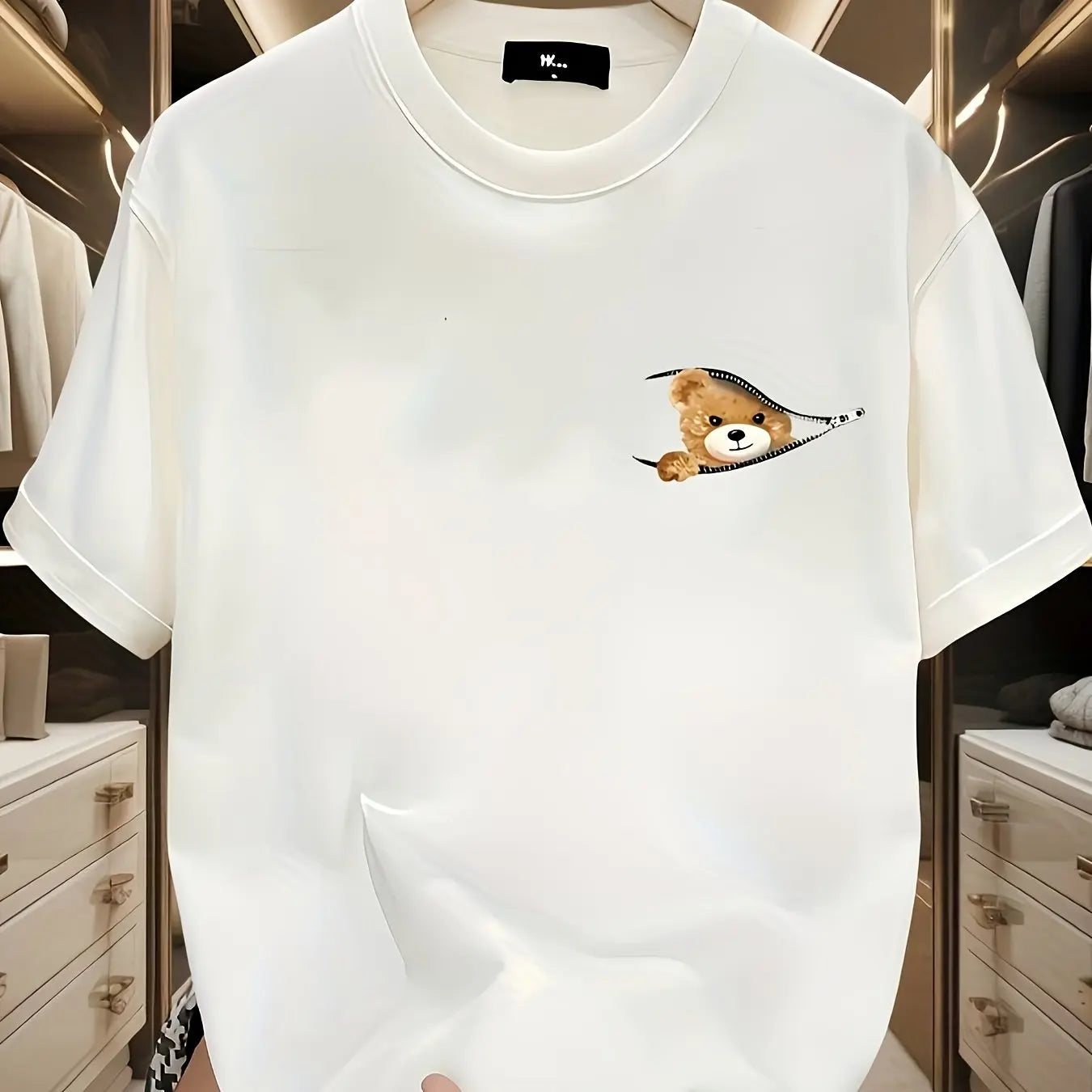Men's 100% Cotton Casual T-Shirt – Loose Fit Short Sleeve Tee for Summer