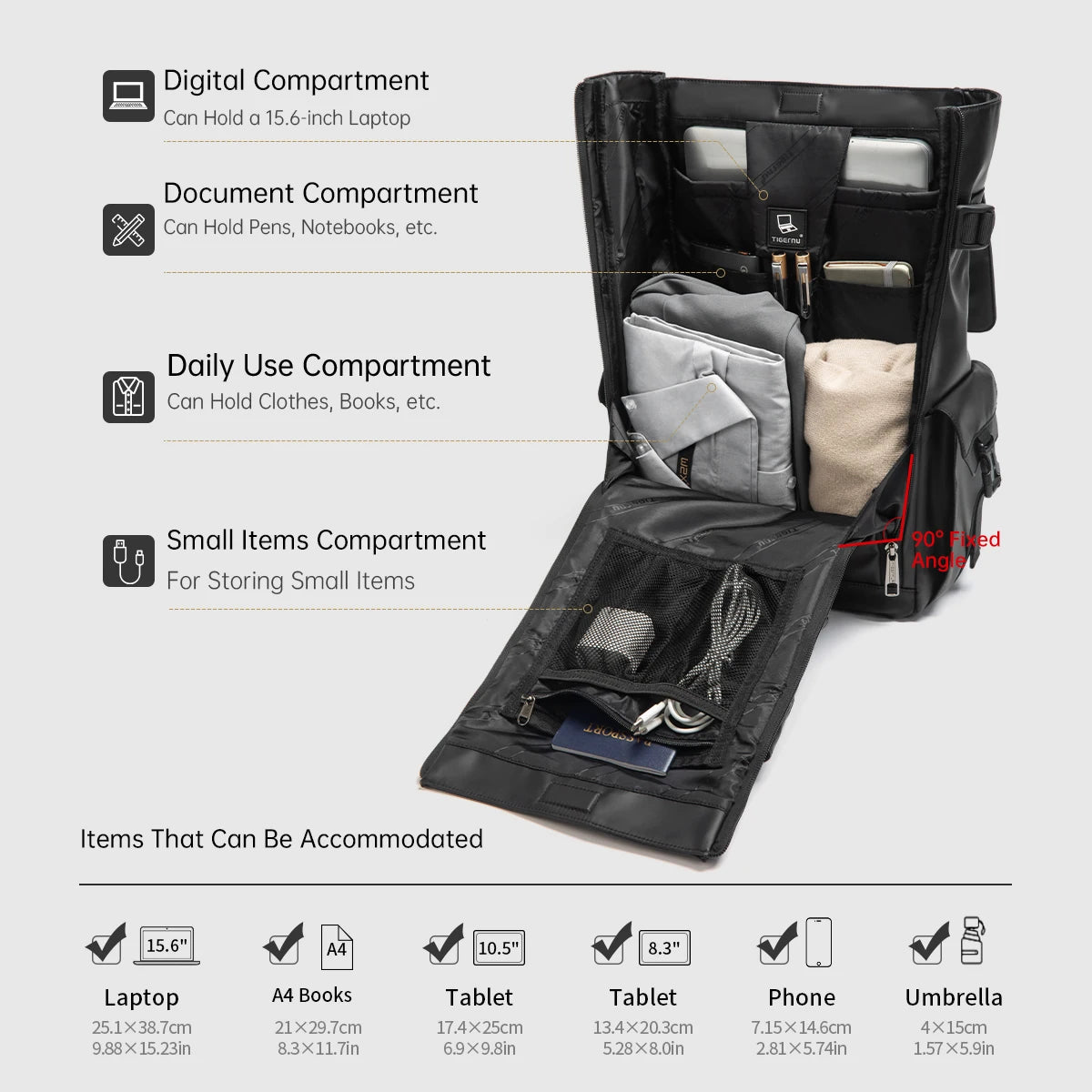 Tigernu Waterproof Laptop Backpack 15.6" | Anti-Theft Men's Commuter Bag