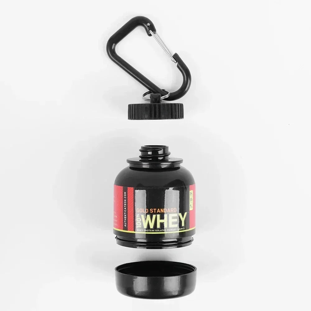 Mini Leakproof Protein Powder Container with Keychain – 100ml Gym Supplement Storage (1, 2, 5, 10 & 20 Pack)