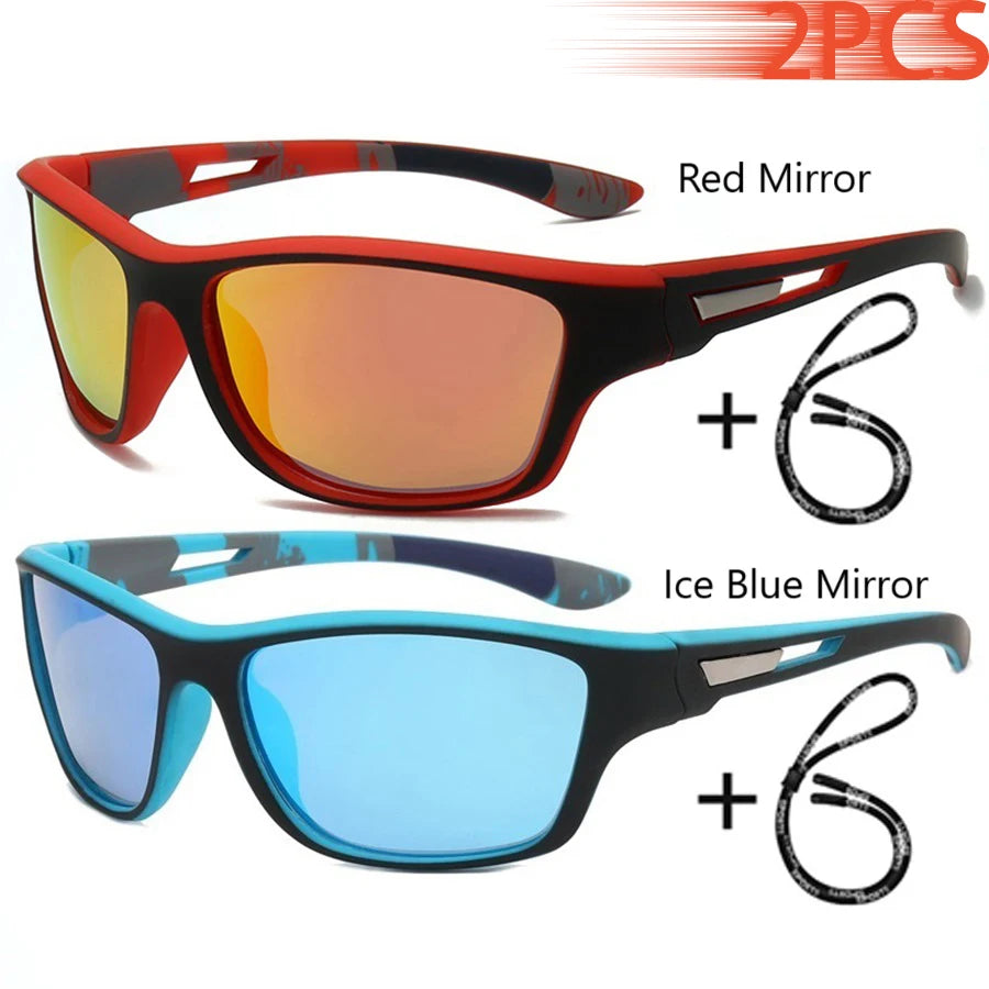 Fashion Sports Sunglasses with Chain | UV400 Mirror Lens, Unisex Retro Style