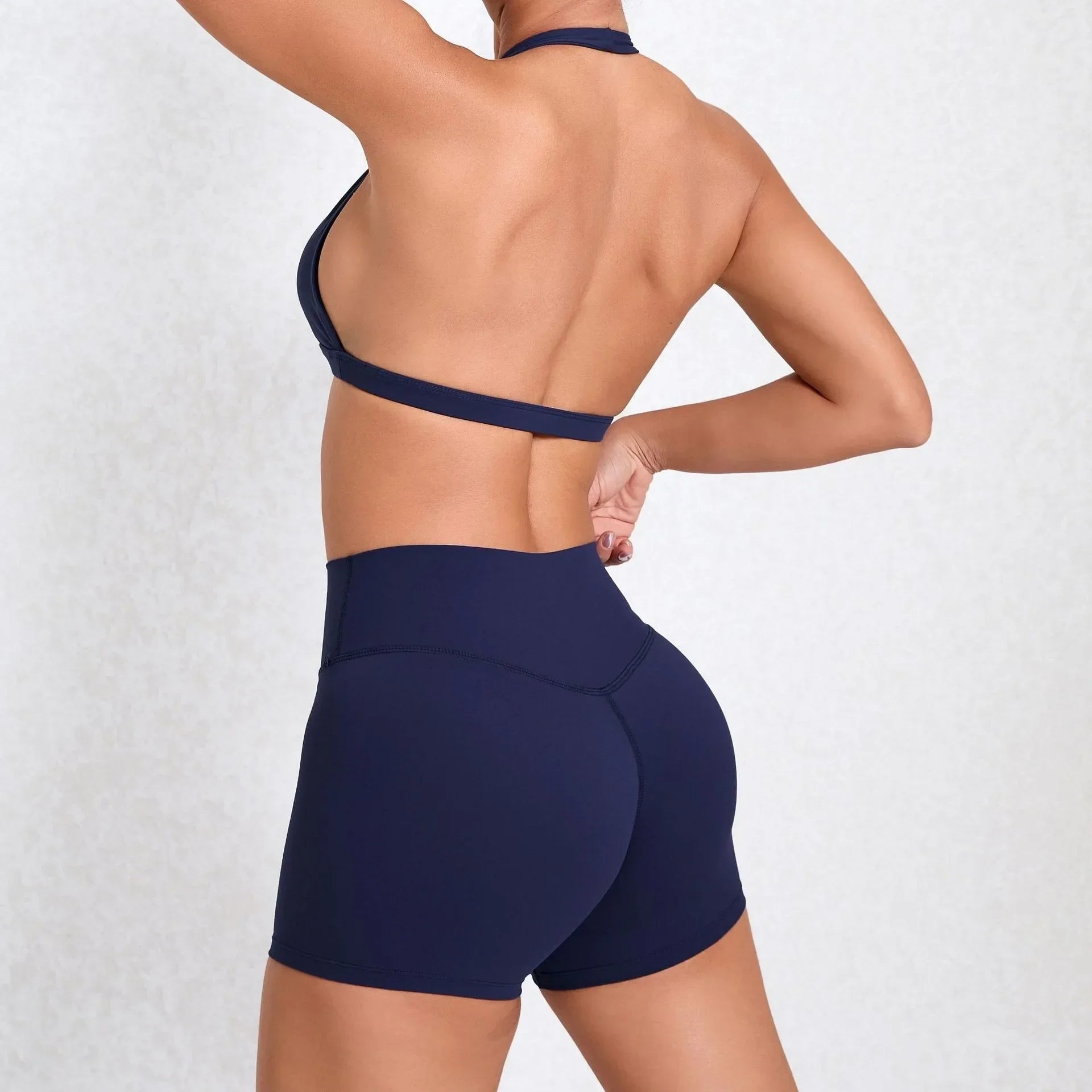 Women's Slim-Fit Crop Top & Shorts Set – Yoga, Gym & Activewear