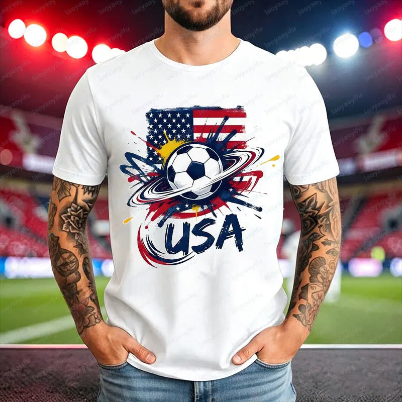 2026 World Cup Soccer Fan T-Shirt – USA, Canada, Mexico, Brazil, Argentina & Spain