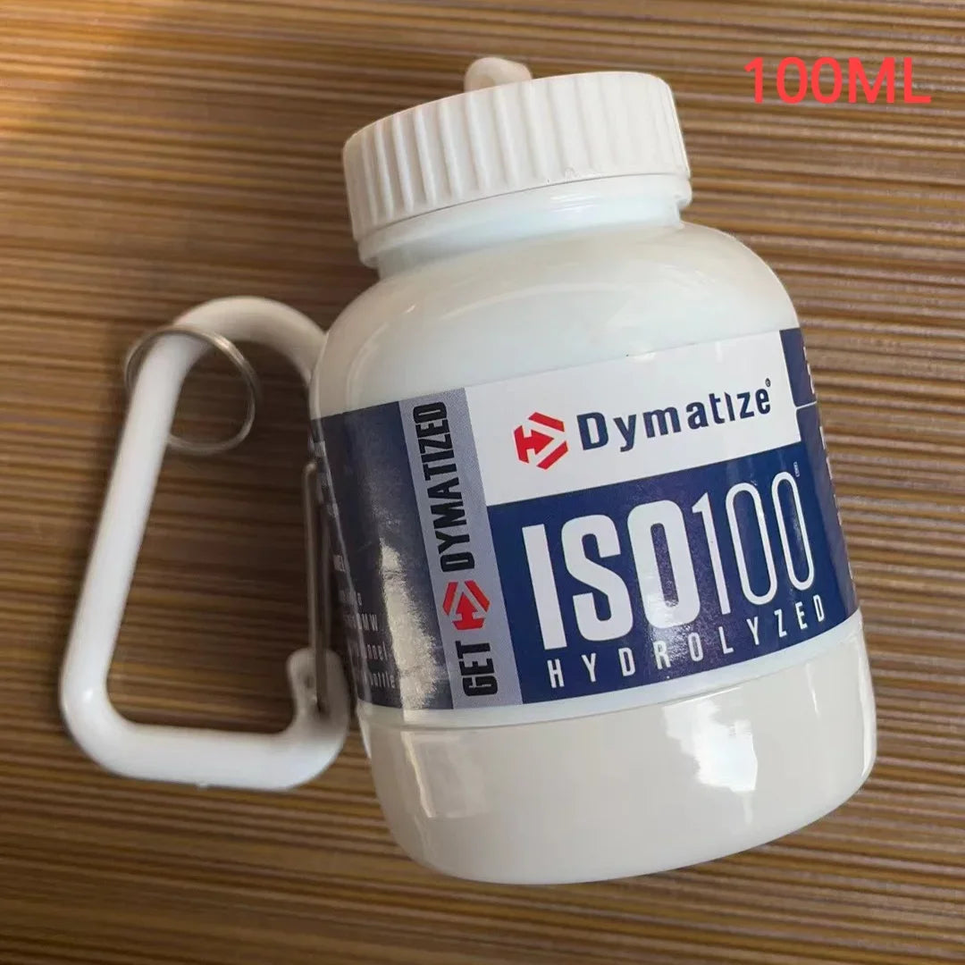 Portable Protein Powder Container with Keychain – Mini Travel Storage Bottle (100ml & 200ml)