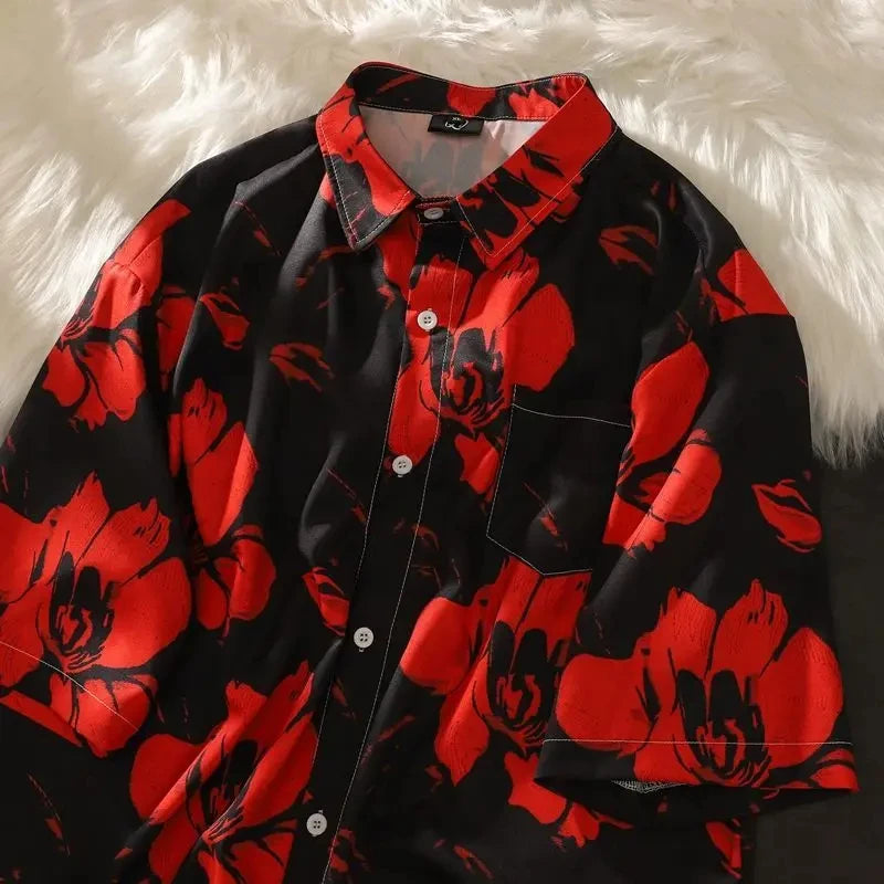3D Fruit Print Button-Up Shirt – Oversized Unisex Streetwear