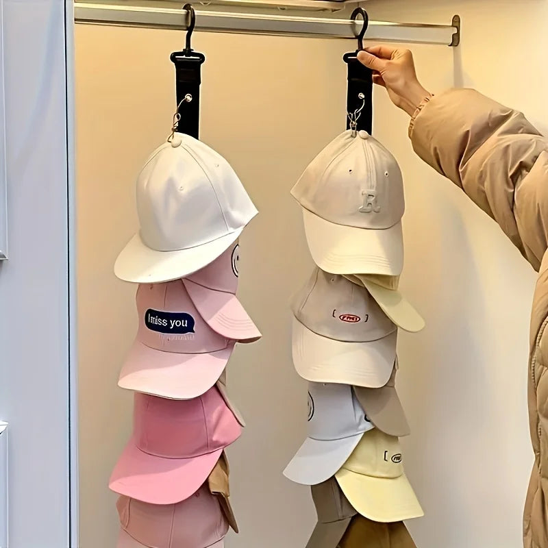 Hat Hanger Organizer, The Door Hat Rack for Closet, Foldable Cap Storage Holder for Baseball Caps, Beanies, Scarves