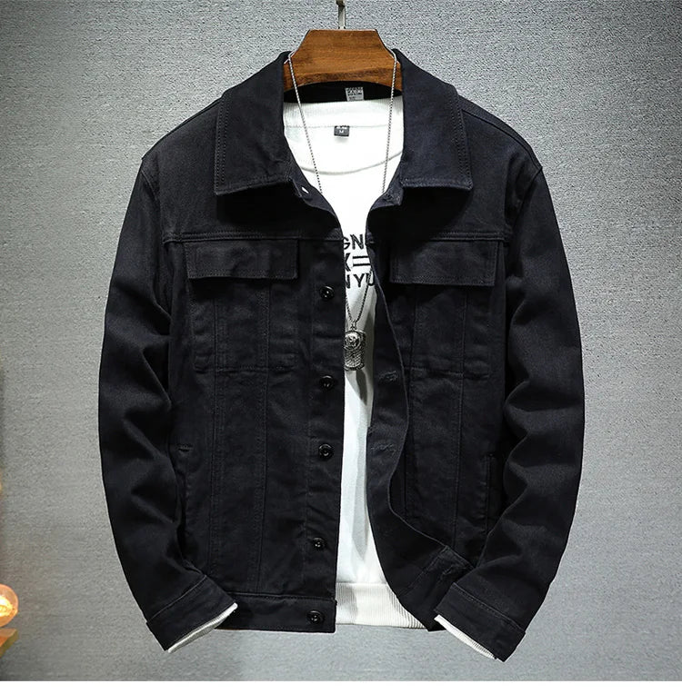 Men's Slim Fit Stretch Denim Jacket | Spring & Fall Outerwear