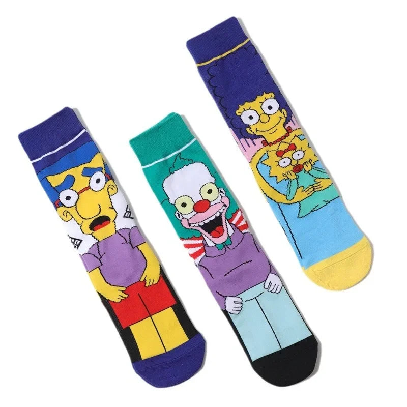 The Simpsons Funny Novelty Socks – Unisex Skateboard Crew Socks