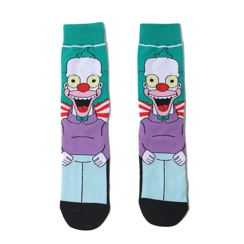 The Simpsons Funny Novelty Socks – Unisex Skateboard Crew Socks