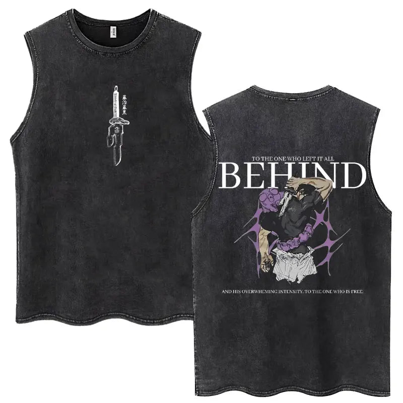 Jujutsu Kaisen Nanami Kento Anime Tank Top | Washed Graphic Sleeveless Tee