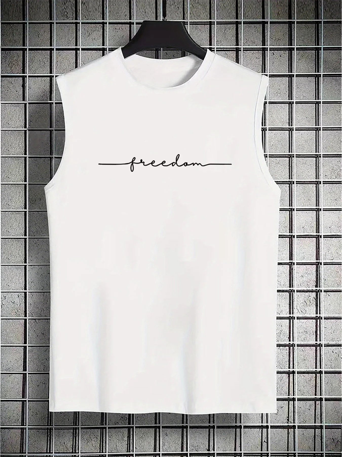 Men's Freedom Letter Print Tank Top | Casual Sleeveless Vest