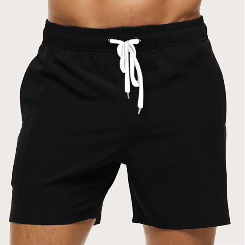 Men's Swim Trunks – Elastic Waist Beach Shorts with Mesh Lining & Drawstring