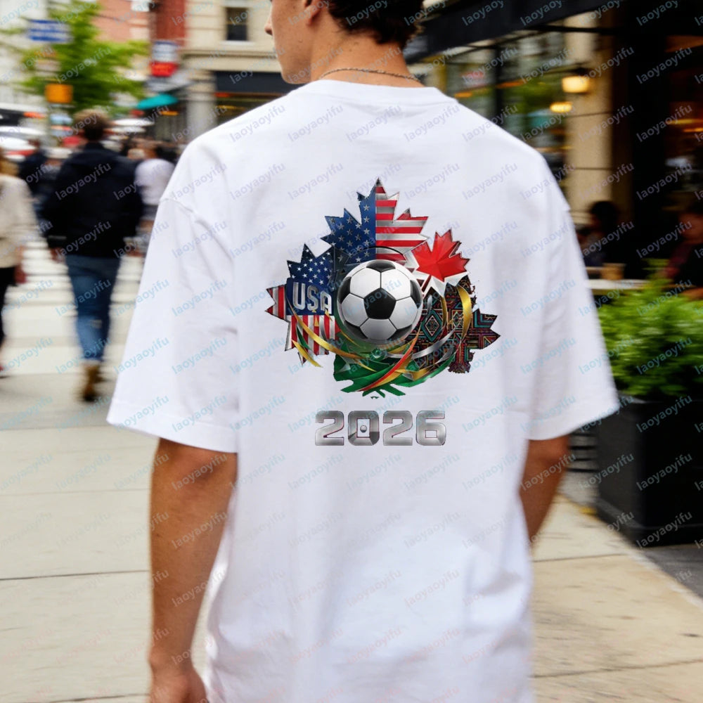 2026 FIFA World Cup T-Shirt – USA, Canada & Mexico Fan Tee | Cotton Graphic Top