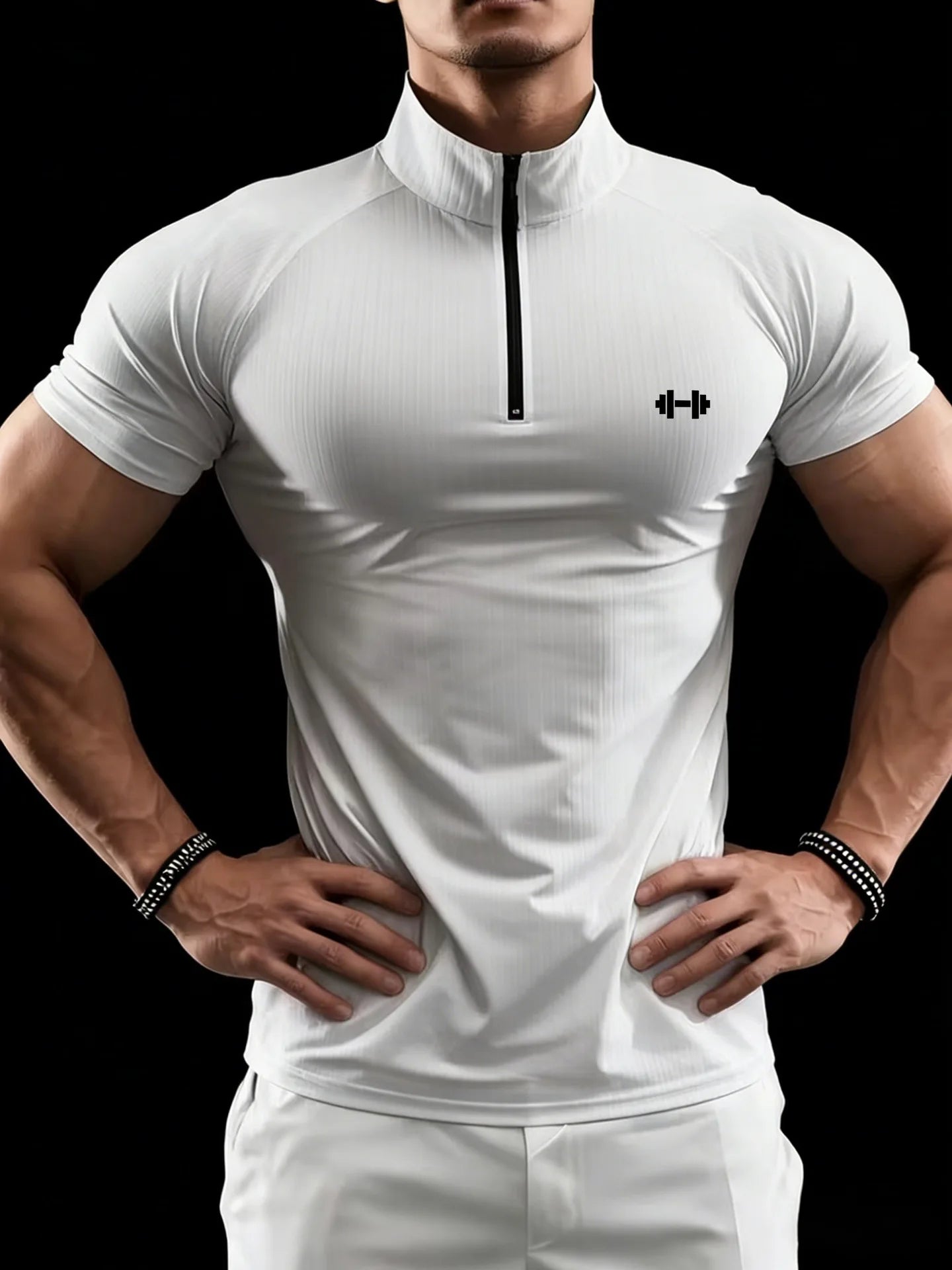 Men's Slim-Fit Compression Gym T-Shirt – Quick-Dry Short Sleeve Top for Running & Training