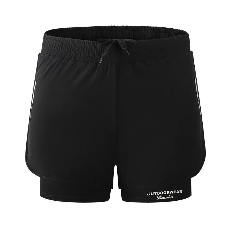 Men's Two-Layer Gym Shorts – Quick-Dry Athletic Training Pants for Fitness & Workouts