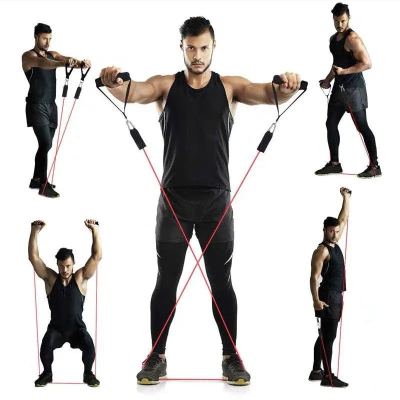 11-Piece TPE Resistance Band Set – Pull Rope Kit with Door Anchor, Handles, Ankle Straps & Carry Bag