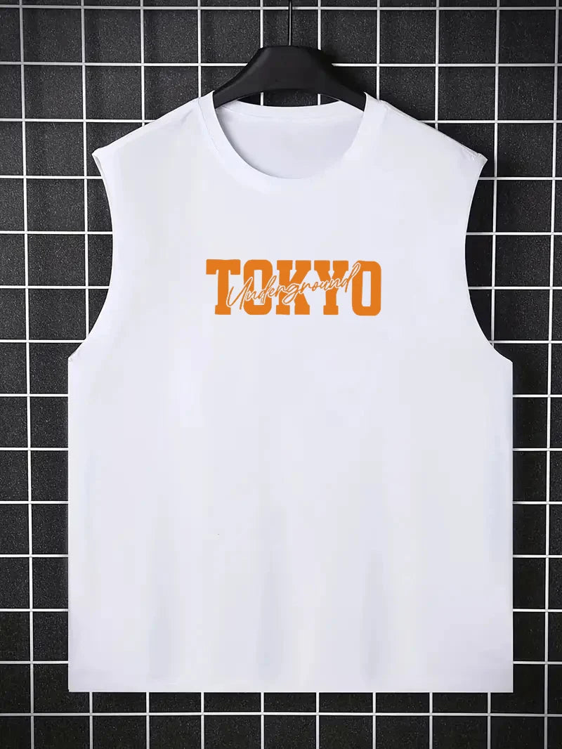 Men's Racing Print Tank Top | Breathable Loose Fit Sleeveless Gym Tee