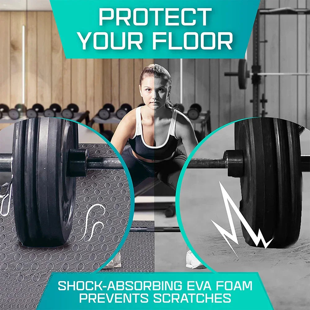 Interlocking Gym Floor Mat | Anti-Slip Rubber Exercise Tiles for Home Workout